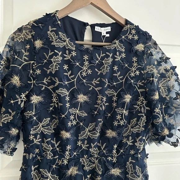 Baltic Born Navy and Gold Floral Maxi Dress - Picture 2 of 16